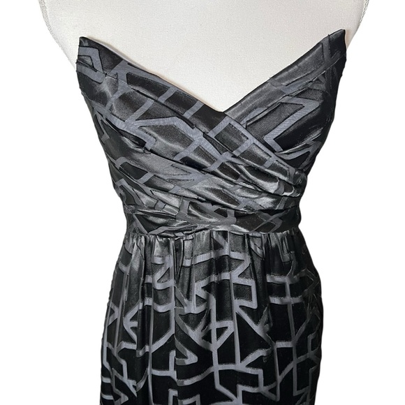 Alice & Trixie Silk Strapless Full Length Cocktail Dress Small Geometric Print - Picture 3 of 16